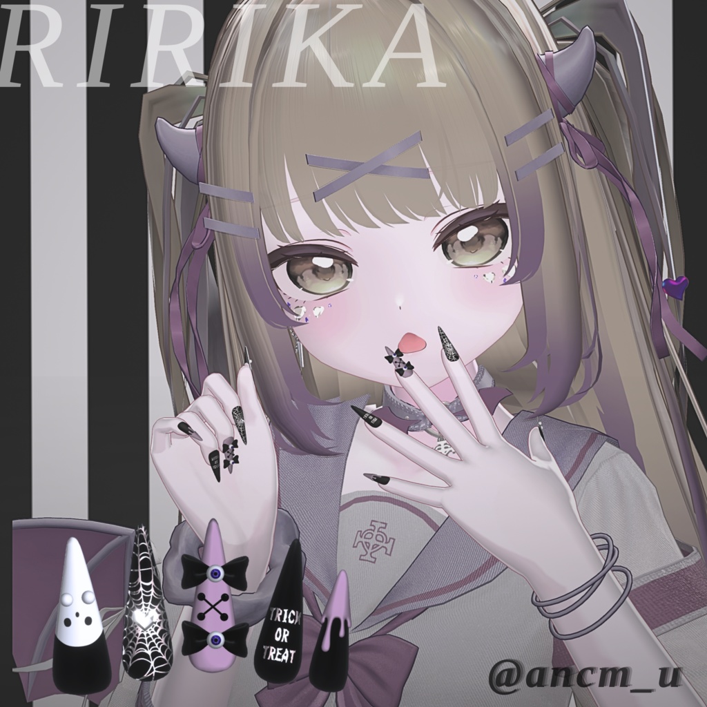 19アバター対応👻HalloweenNail【VRネイルチップ】
