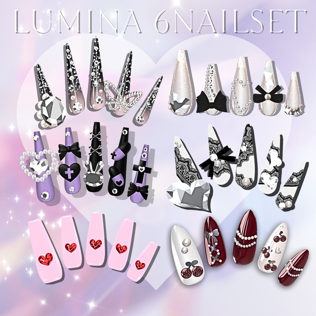 ルミナちゃん対応6種類ネイルチップセット【MA対応】