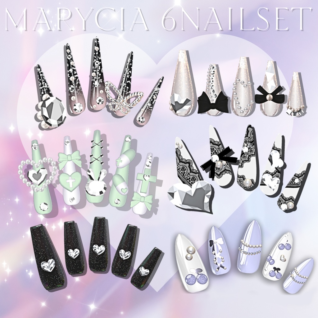 マリシアちゃん対応6種類ネイルチップセット【MA対応】