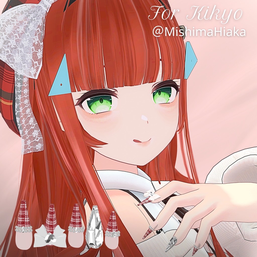 【12/6までSALE✨️】18アバター対応RibbonJewelnail【MA対応ネイルチップ】