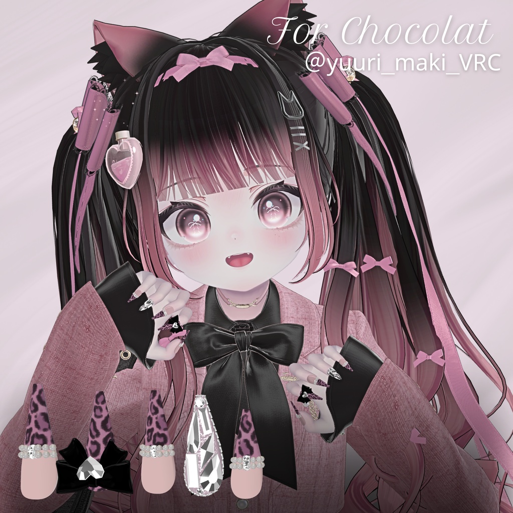 【12/6までSALE✨️】18アバター対応RibbonJewelnail【MA対応ネイルチップ】