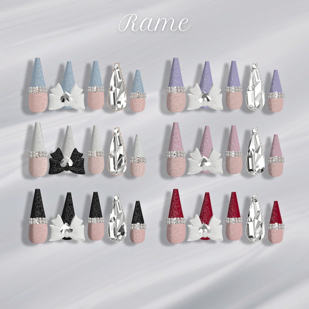 【12/6までSALE✨️】18アバター対応RibbonJewelnail【MA対応ネイルチップ】