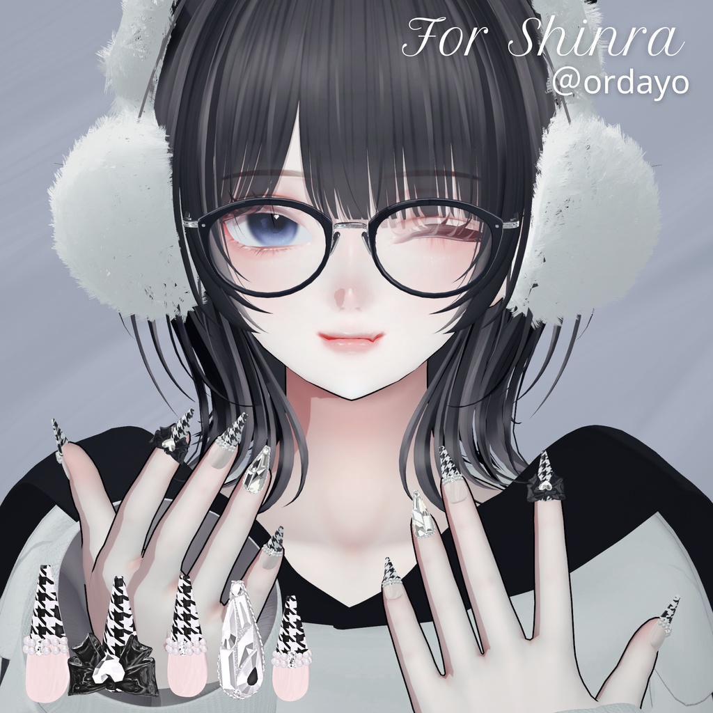 【12/6までSALE✨️】18アバター対応RibbonJewelnail【MA対応ネイルチップ】