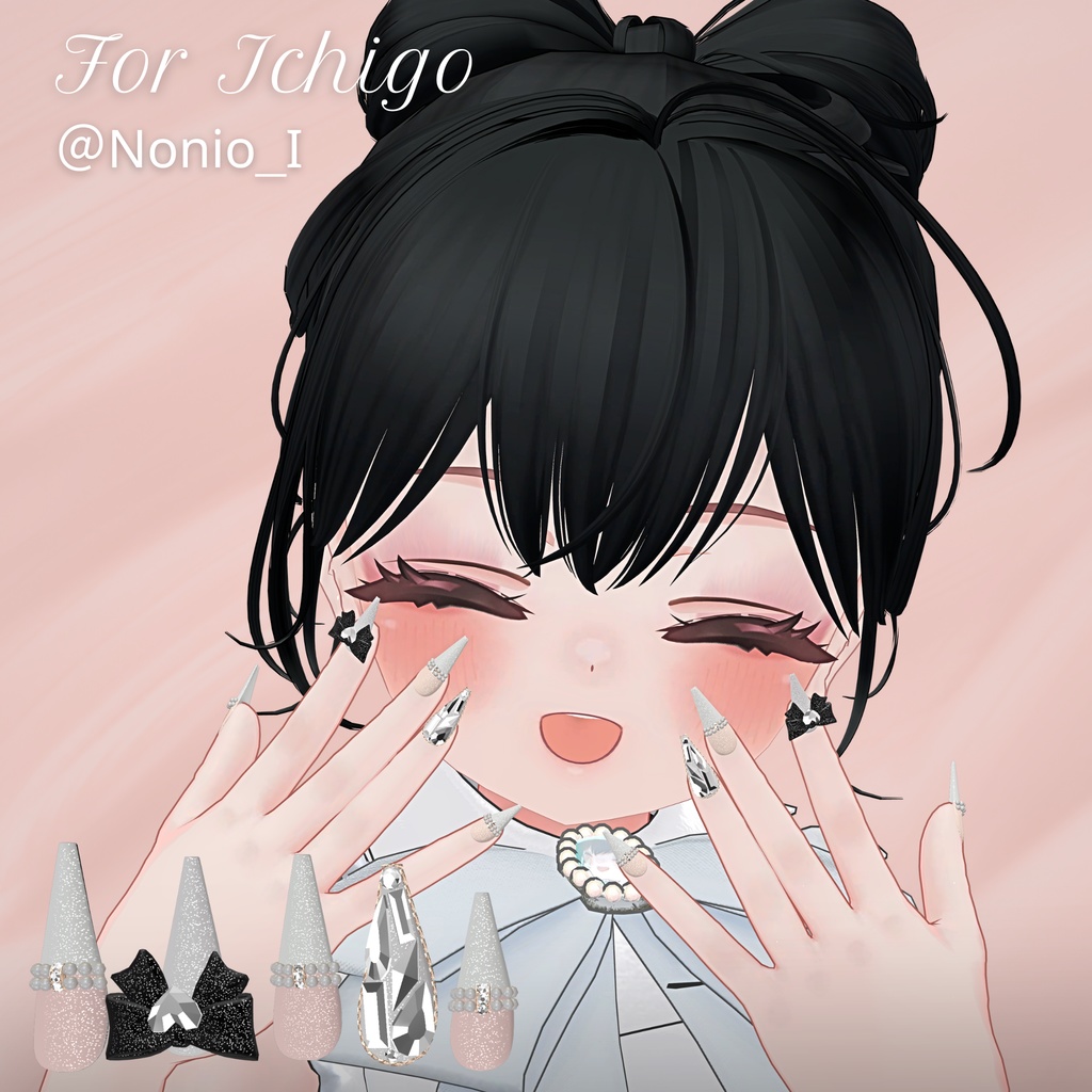 【12/6までSALE✨️】18アバター対応RibbonJewelnail【MA対応ネイルチップ】