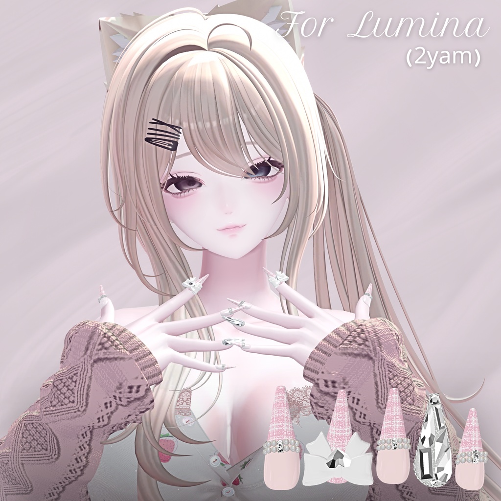 【12/6までSALE✨️】18アバター対応RibbonJewelnail【MA対応ネイルチップ】