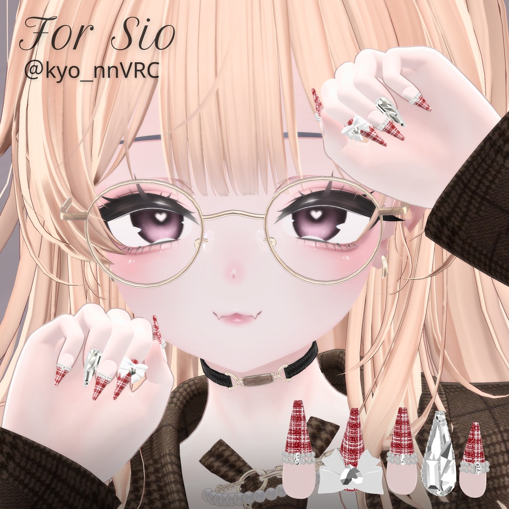 【12/6までSALE✨️】18アバター対応RibbonJewelnail【MA対応ネイルチップ】