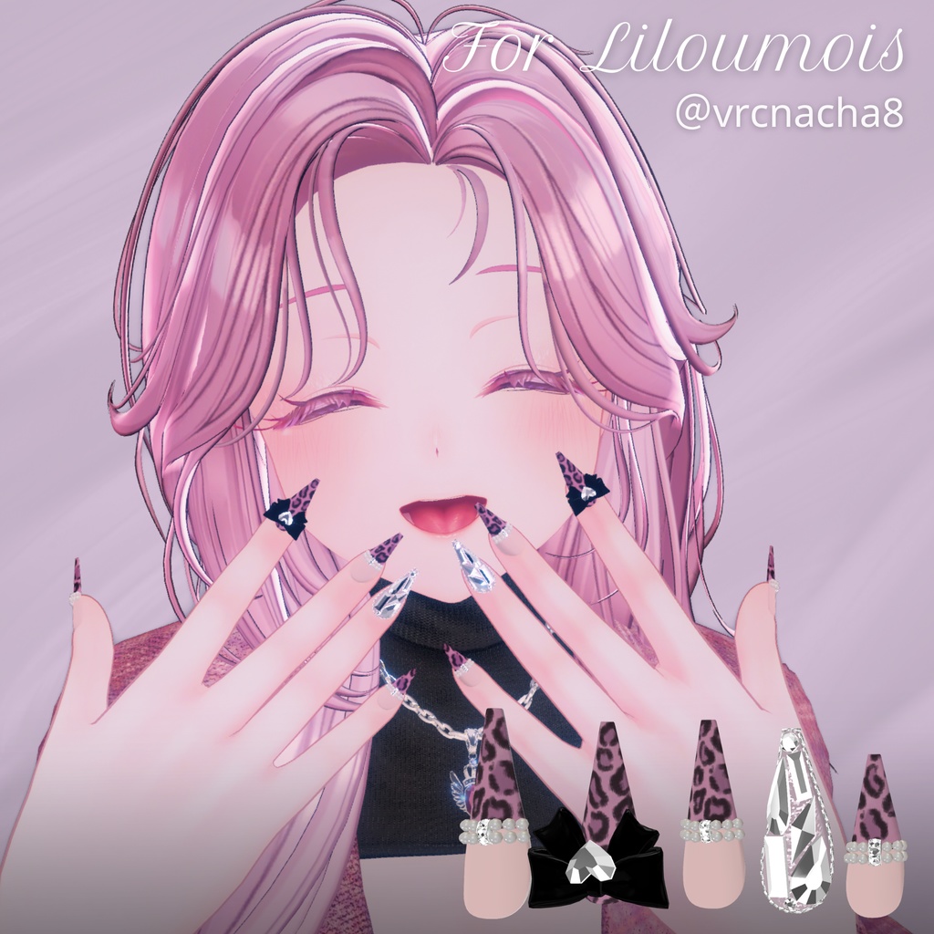 【12/6までSALE✨️】18アバター対応RibbonJewelnail【MA対応ネイルチップ】