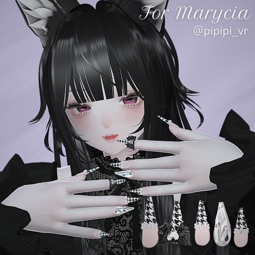 【12/6までSALE✨️】18アバター対応RibbonJewelnail【MA対応ネイルチップ】