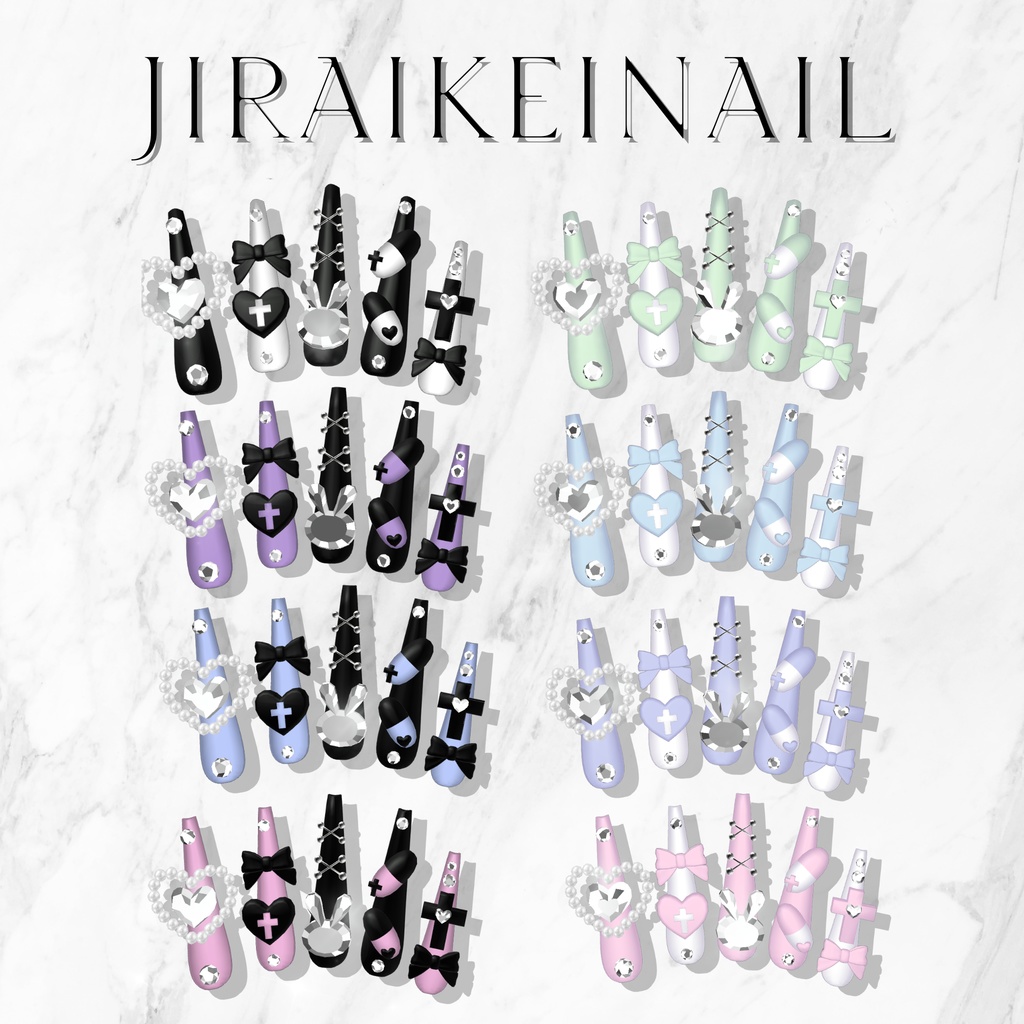 【12/24までSALE🎀】ミルフィちゃん対応6種類ネイルチップセット【フルパックはおまけネイル付き】