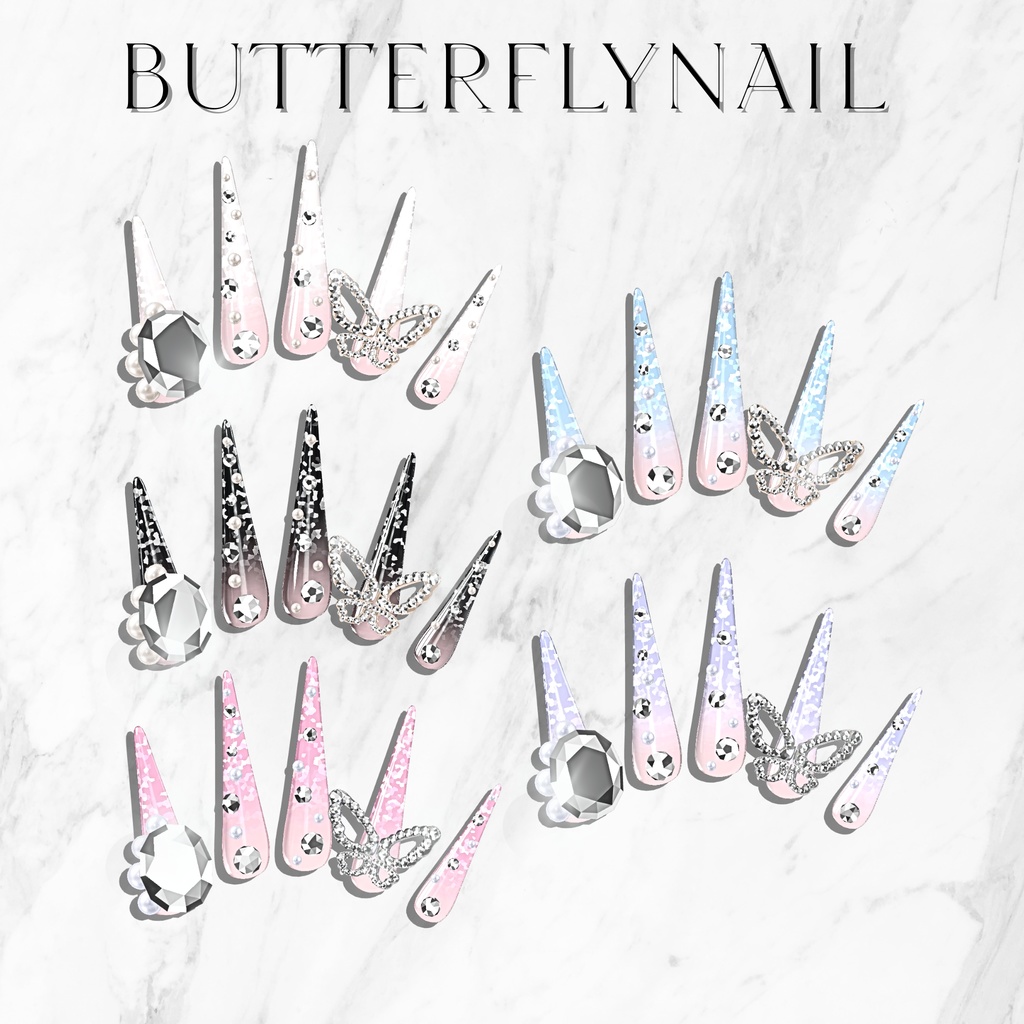 【12/24までSALE🎀】ミルフィちゃん対応6種類ネイルチップセット【フルパックはおまけネイル付き】