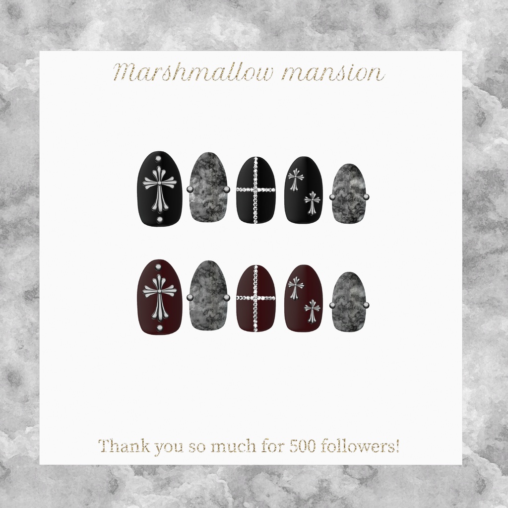 【一周年記念セール】フォロワー様500人ありがとうございますネイル