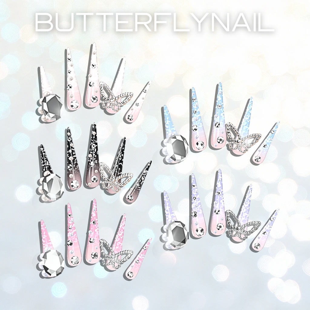 【2/7までSALE】クマリちゃん対応6種類ネイルチップセット