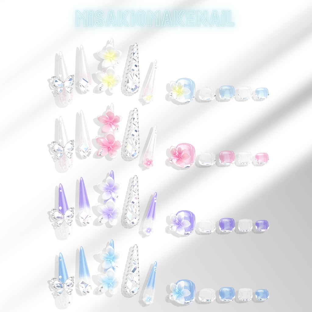 海咲ちゃん対応💎6種類ネイルチップ+おまけネイルセット
