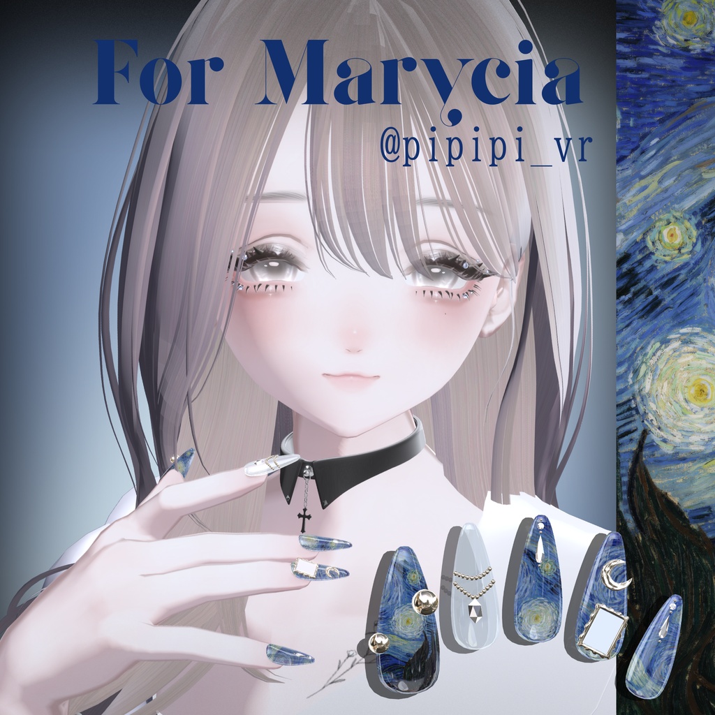 【6/14までSALE】32アバター対応🌙絵画ネイル
