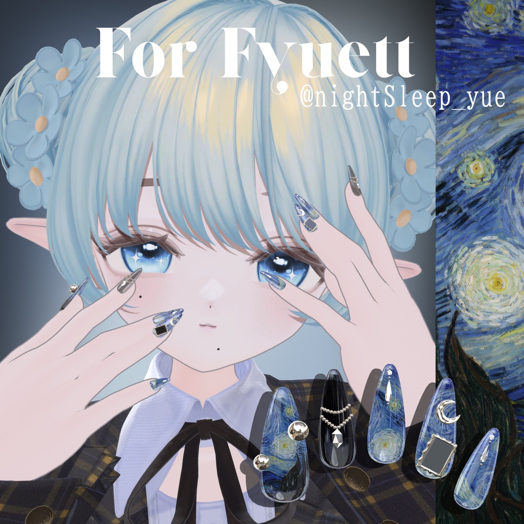 【6/14までSALE】32アバター対応🌙絵画ネイル