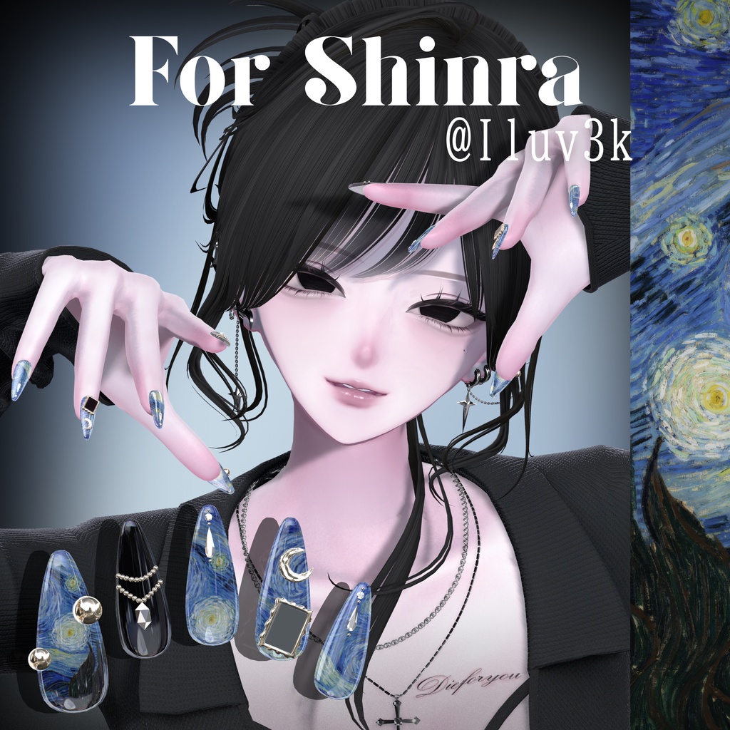 【6/14までSALE】32アバター対応🌙絵画ネイル