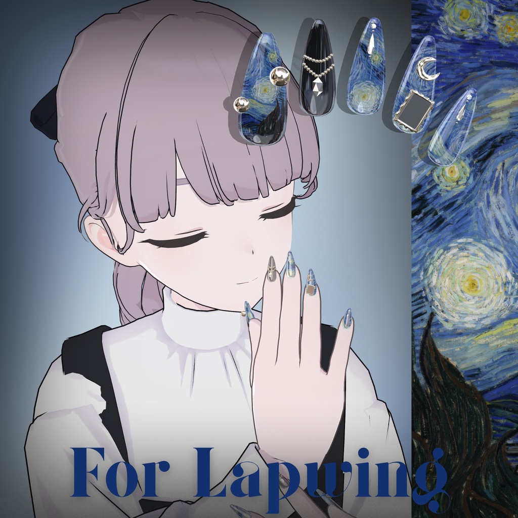 34アバター対応🌙絵画ネイル