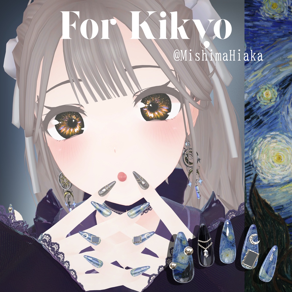 【6/14までSALE】32アバター対応🌙絵画ネイル