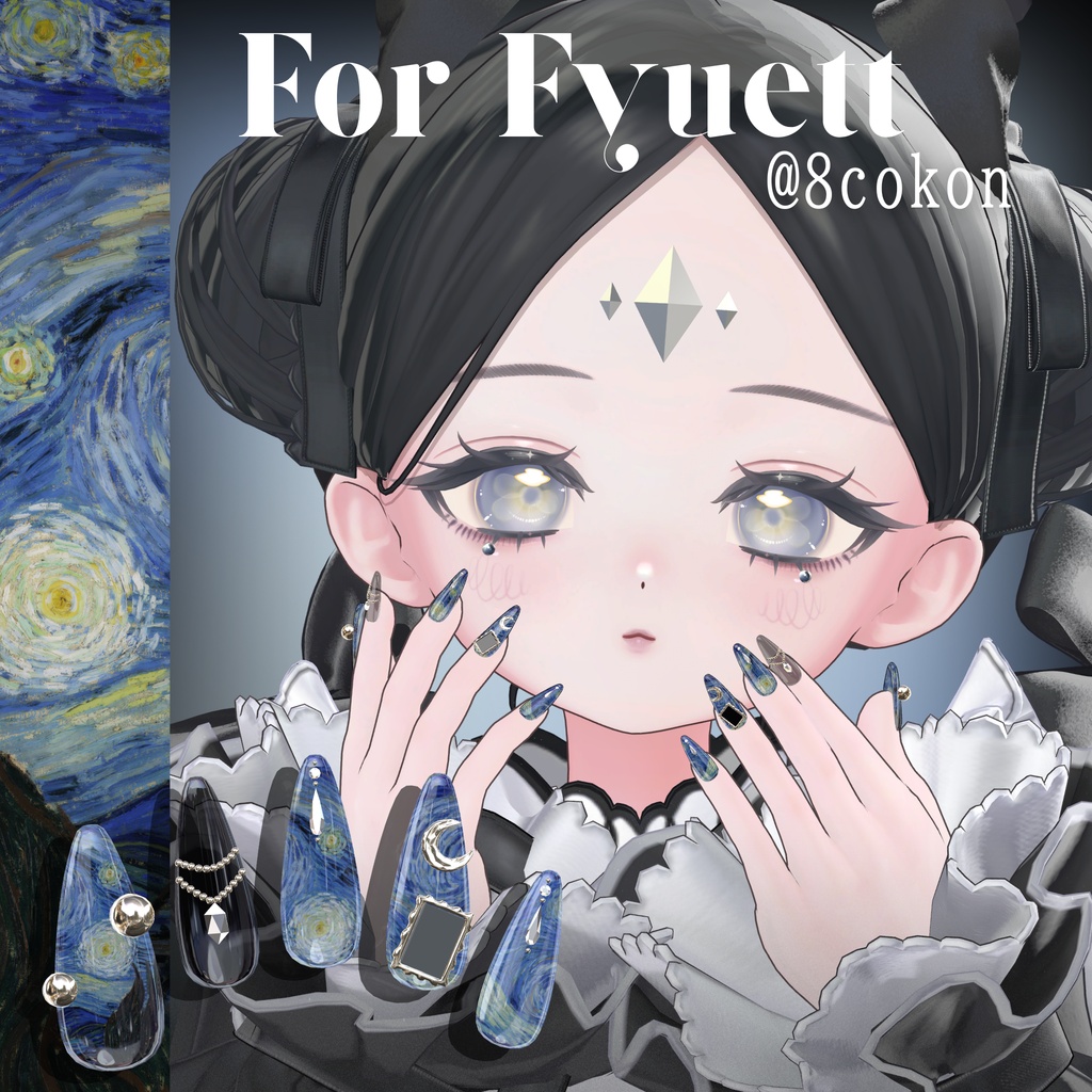 【6/14までSALE】32アバター対応🌙絵画ネイル