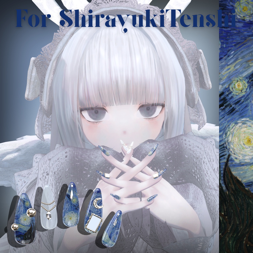 37アバター対応🌙絵画ネイル