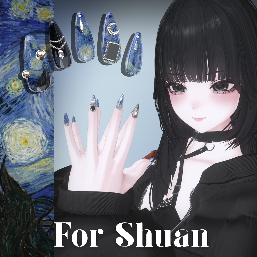 34アバター対応🌙絵画ネイル