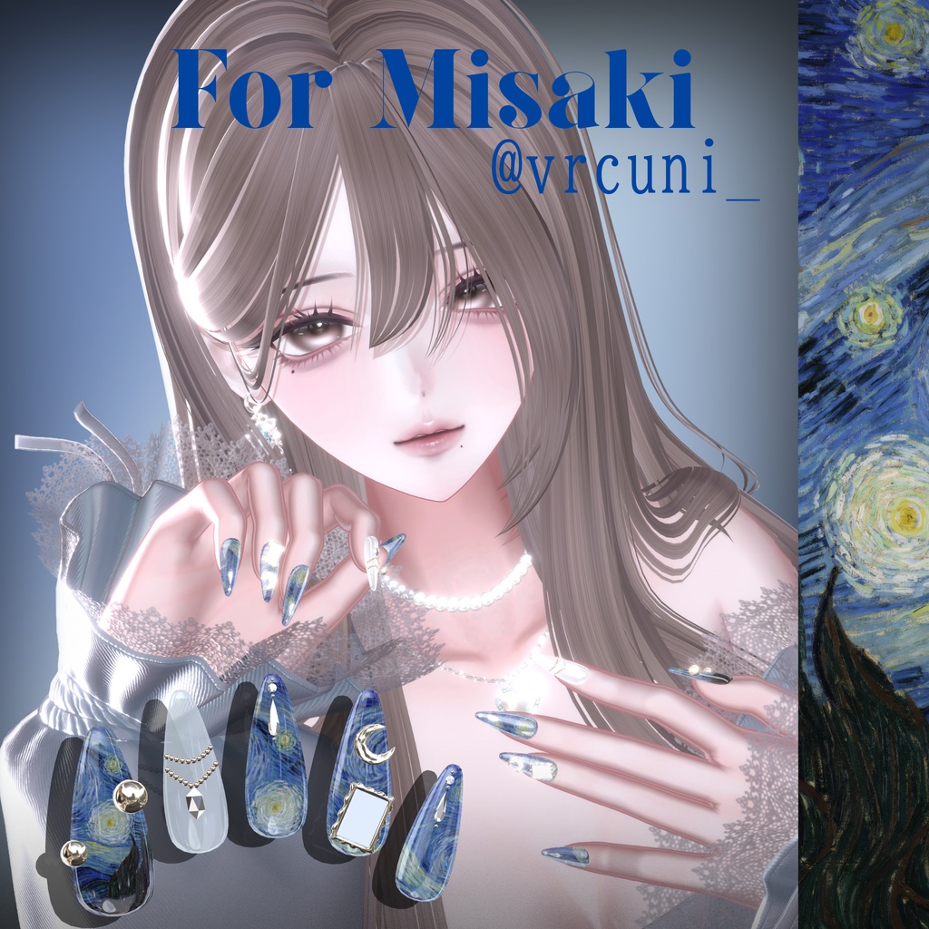 【6/14までSALE】32アバター対応🌙絵画ネイル