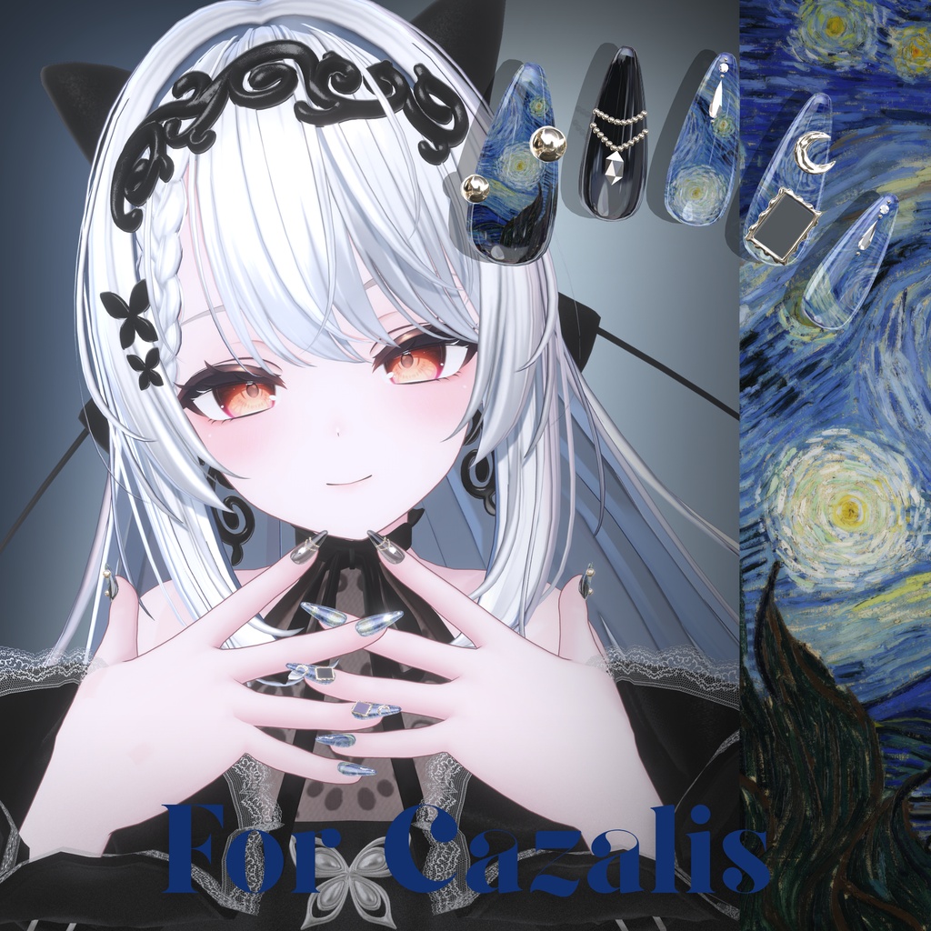 【6/14までSALE】32アバター対応🌙絵画ネイル