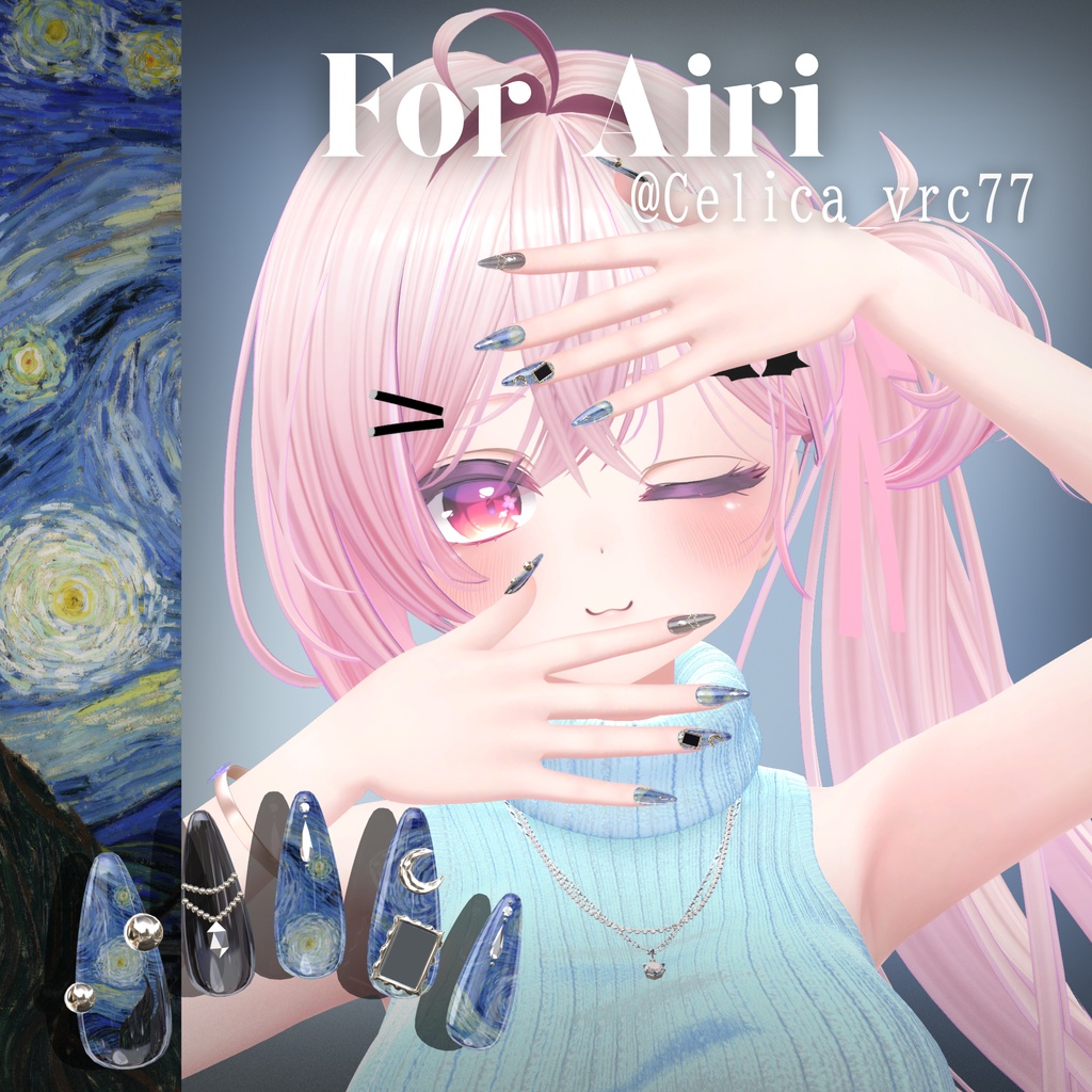 【6/14までSALE】32アバター対応🌙絵画ネイル
