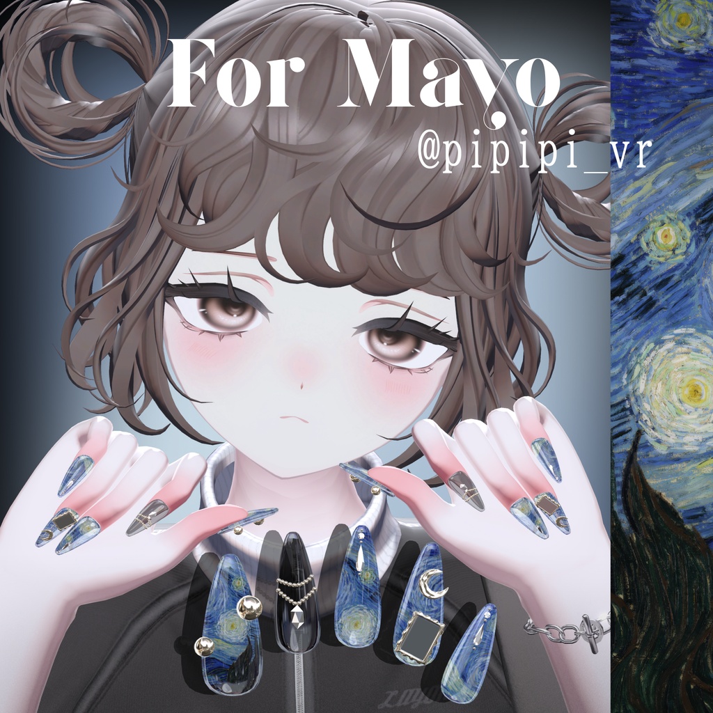 【6/14までSALE】32アバター対応🌙絵画ネイル