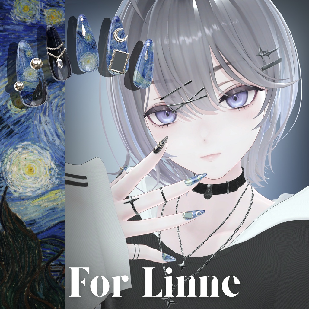 【6/14までSALE】32アバター対応🌙絵画ネイル