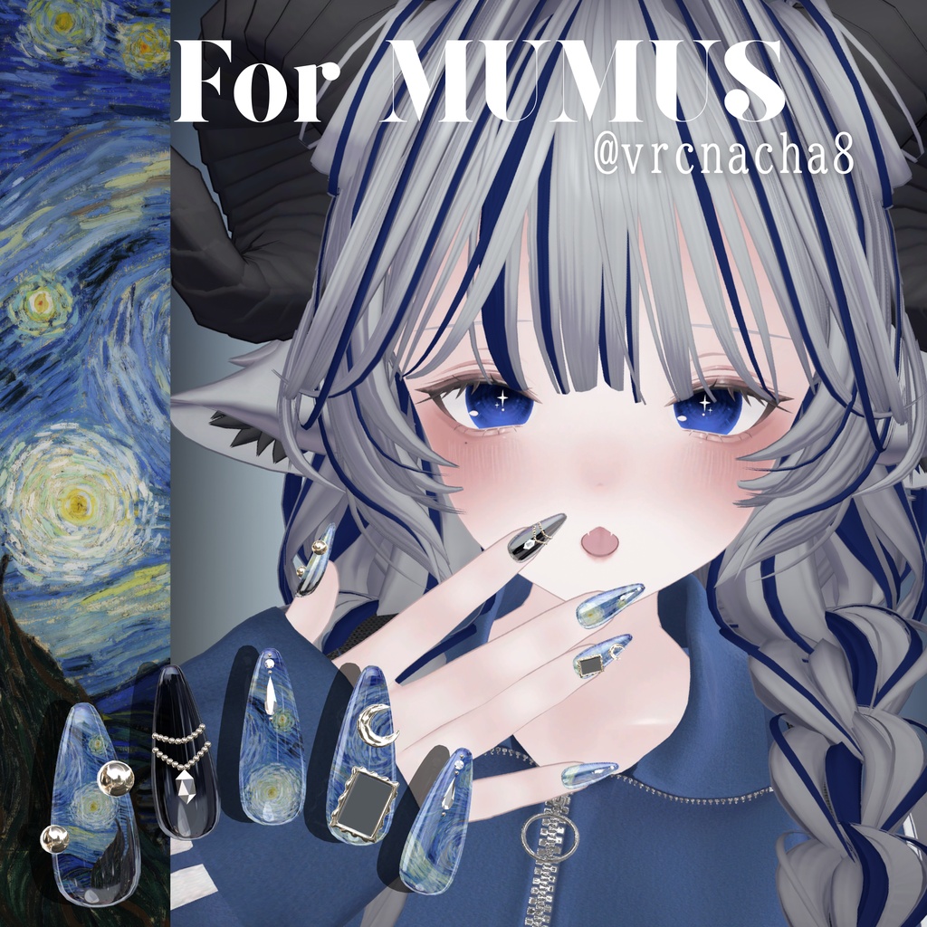 【6/14までSALE】32アバター対応🌙絵画ネイル