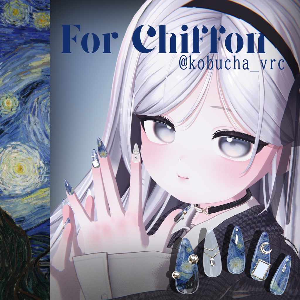 【6/14までSALE】32アバター対応🌙絵画ネイル