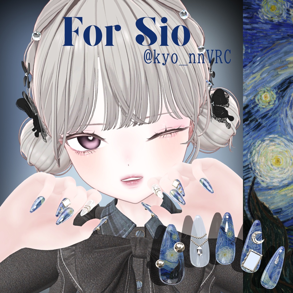 【6/14までSALE】32アバター対応🌙絵画ネイル