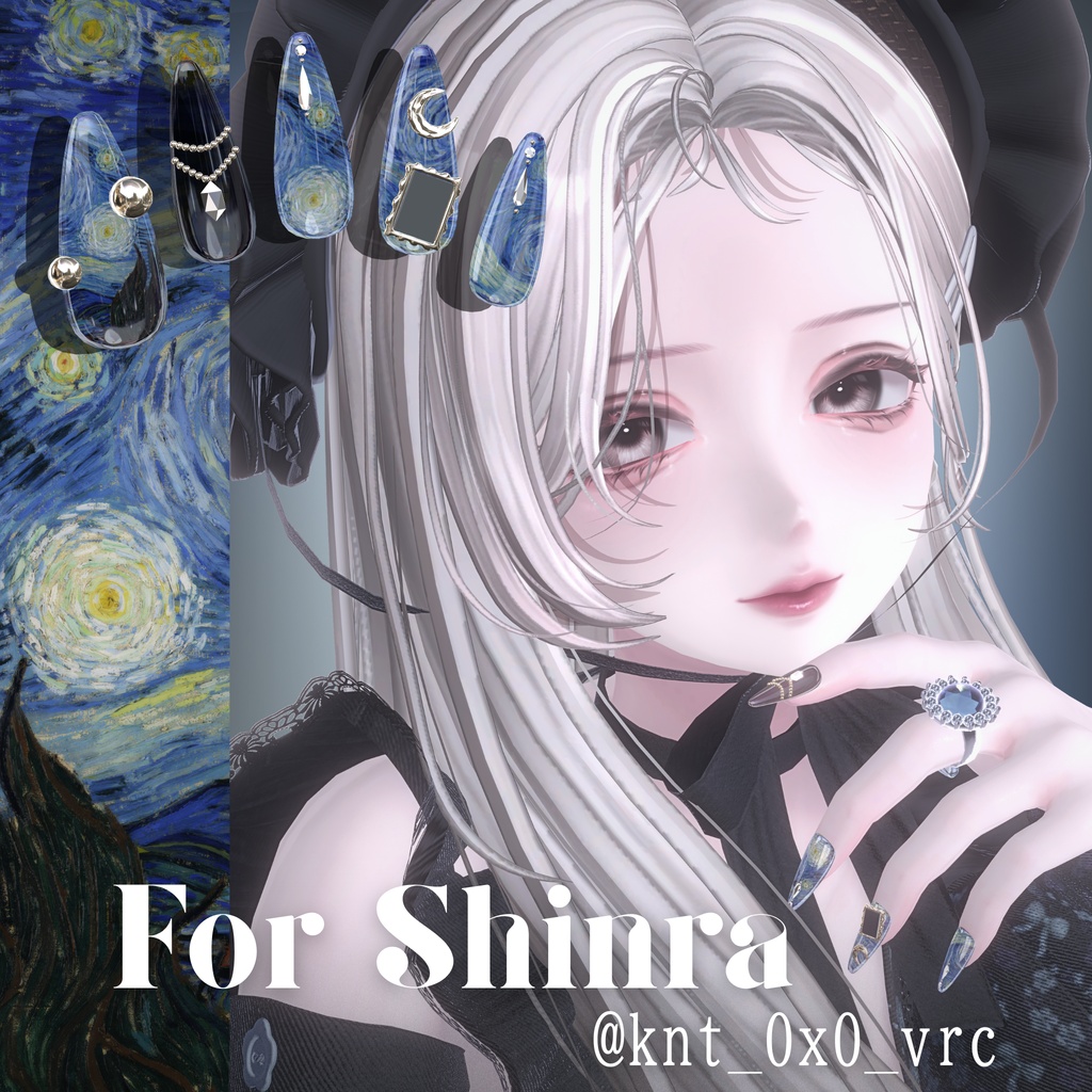 【6/14までSALE】32アバター対応🌙絵画ネイル