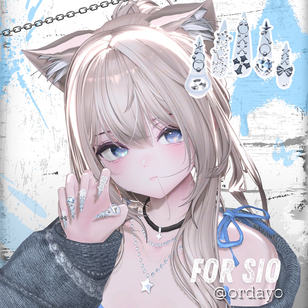 【10/9までSALE】38アバター対応💙NEKONAIL【MA対応ネイルチップ】