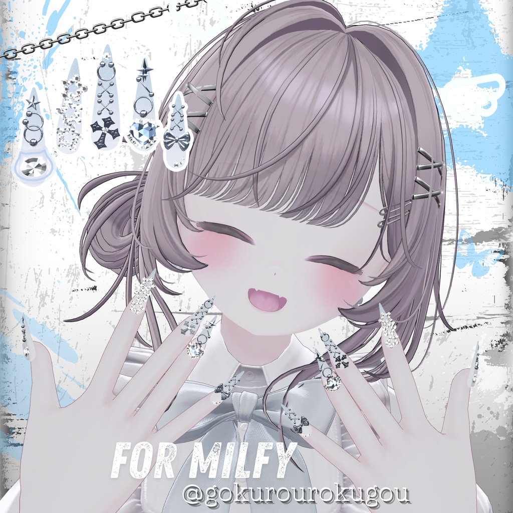 【10/9までSALE】38アバター対応💙NEKONAIL【MA対応ネイルチップ】