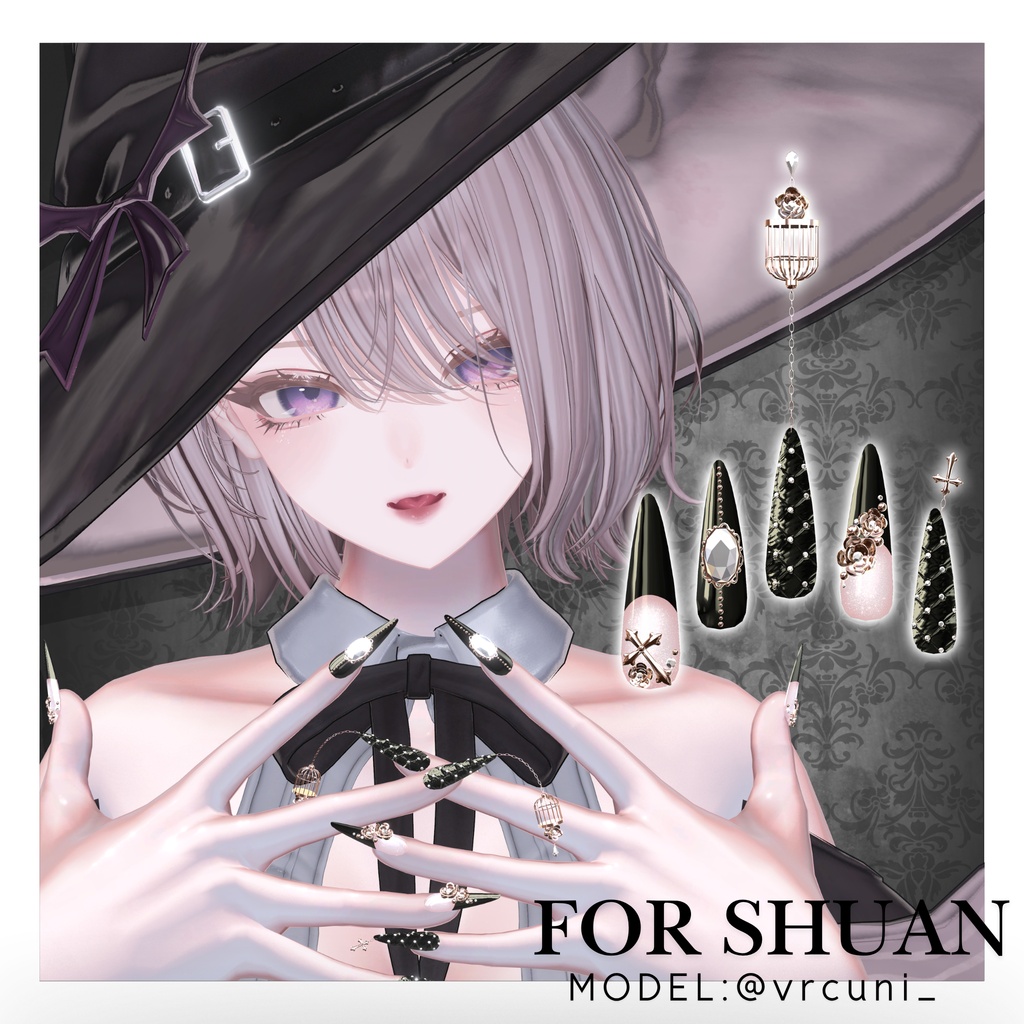 【11/13まで無料】20アバター対応GothicRoseNail