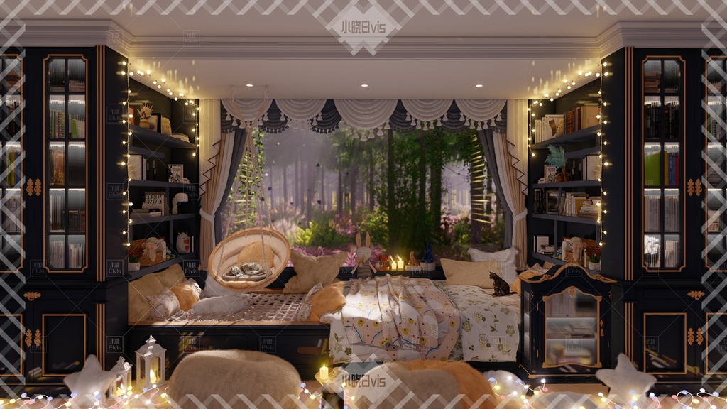 【Vtuber/動く配信背景】秘密の窓辺の巣 <マカロン>