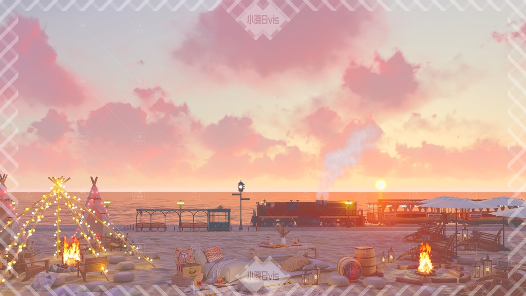 【Vtuber/動く配信背景】海岸日記