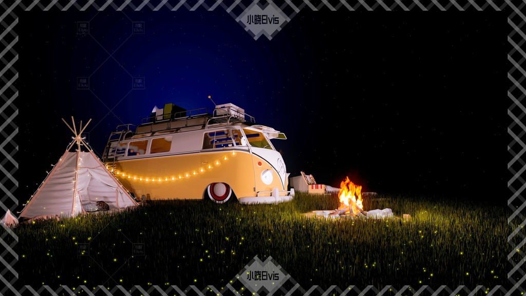 【Vtuber/動く配信背景】 旅行に行く 草原キャンプ