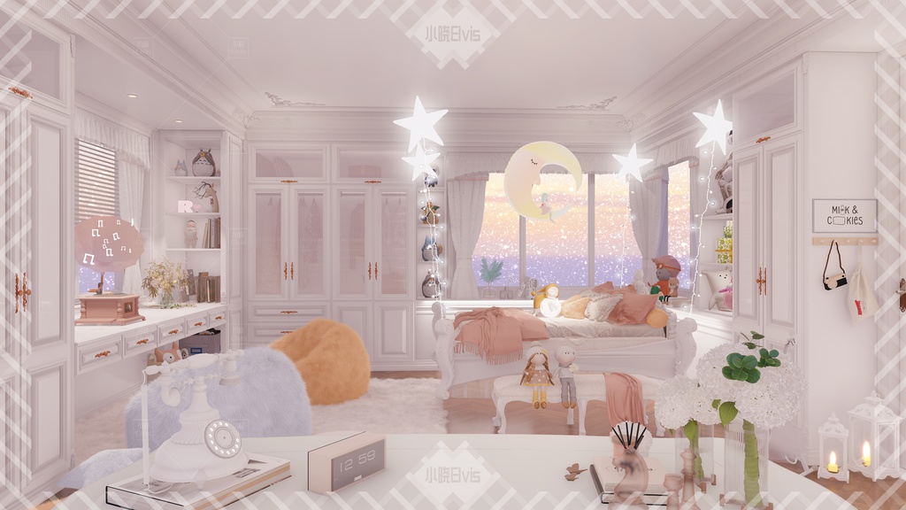 【Vtuber/動く配信背景】銀河の夢 寝室