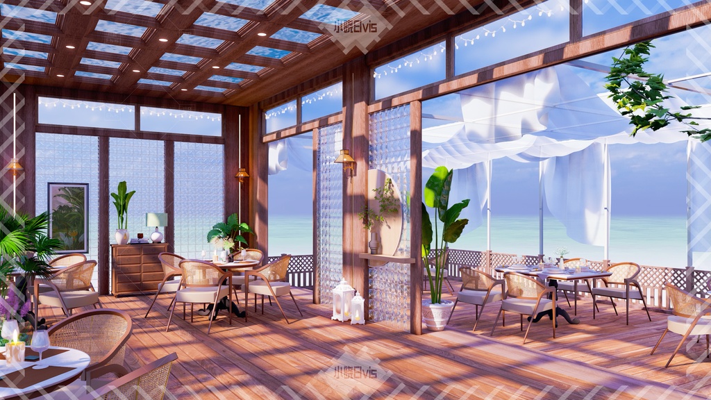 【Vtuber/動く配信背景】シーブリーズレストラン PV Game VTB