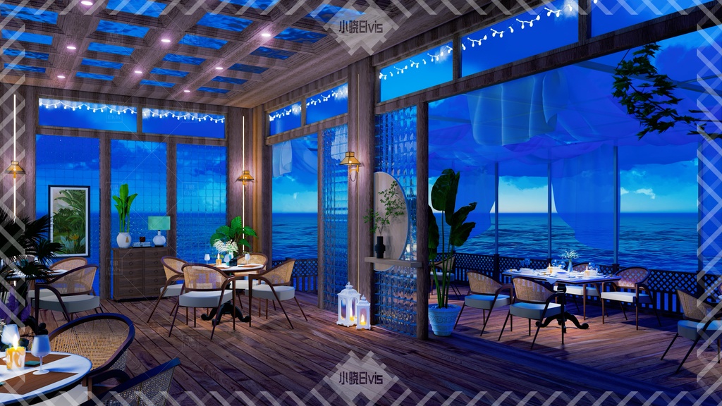 【Vtuber/動く配信背景】シーブリーズレストラン PV Game VTB