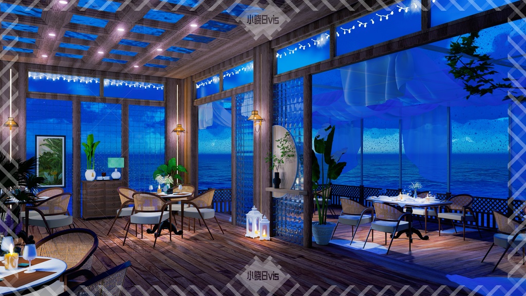 【Vtuber/動く配信背景】シーブリーズレストラン PV Game VTB