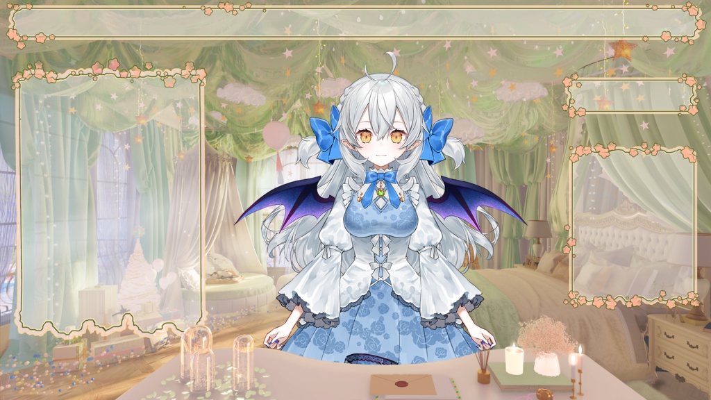 【Vtuber/動く配信背景】銀河お祝い 寝室 PV Game VTB