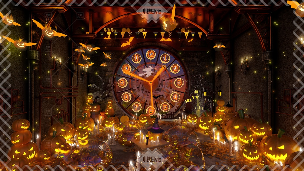 【Vtuber/動く配信背景】Halloween ハロウィン かぼちゃの家 PV Game VTB