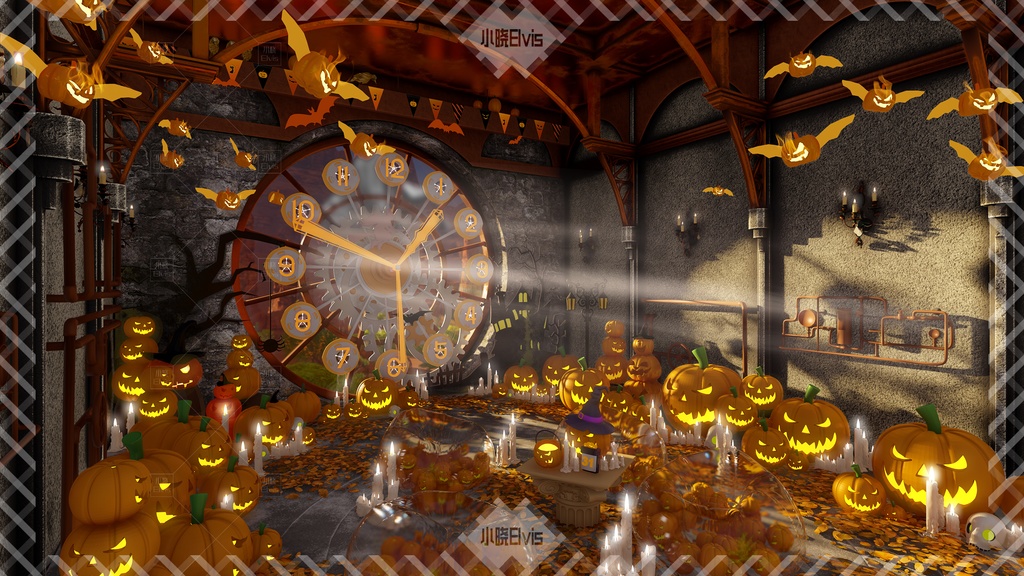 【Vtuber/動く配信背景】Halloween ハロウィン かぼちゃの家 PV Game VTB