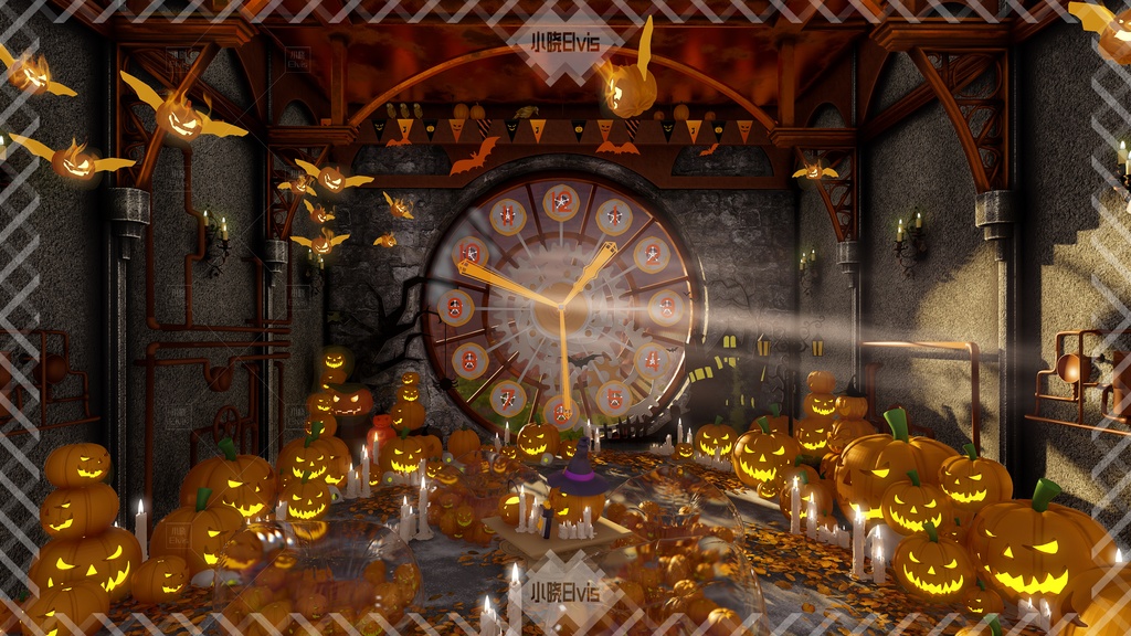 【Vtuber/動く配信背景】Halloween ハロウィン かぼちゃの家 PV Game VTB