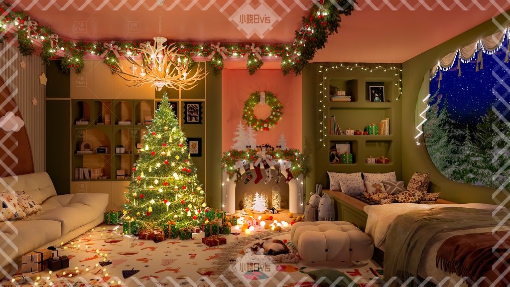 【Vtuber/動く配信背景】Christmas クリスマス鑑賞ホール PV Game VTB