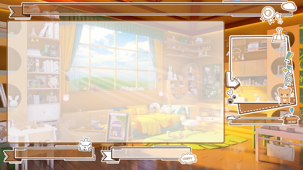 【Vtuber/動く配信背景】書斎 画室 子供部屋 ベッドルーム